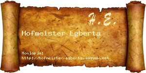 Hofmeister Egberta névjegykártya